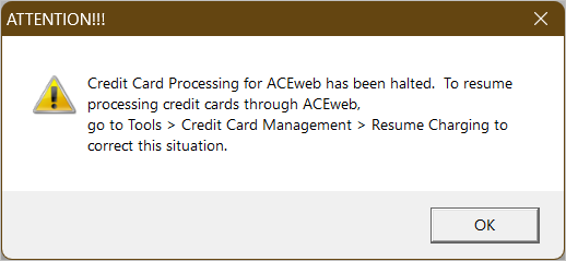 Charging Suspended Notice when logging in