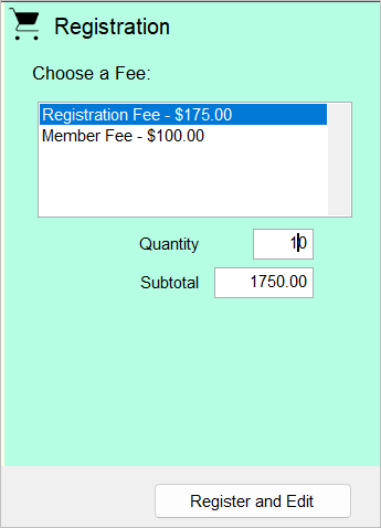 Add Registration Quantity