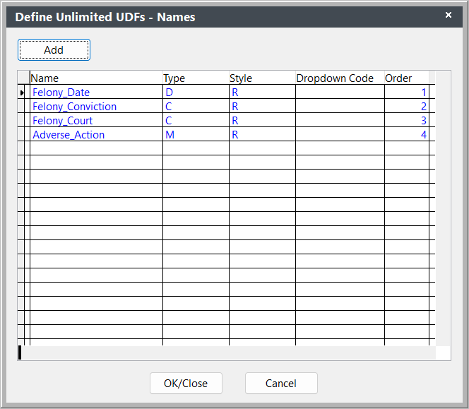 Define Unlimited UDFs window