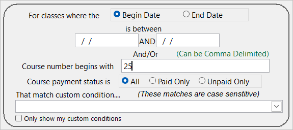 Course Selection Criteria