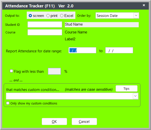F11 Attendance Tracker