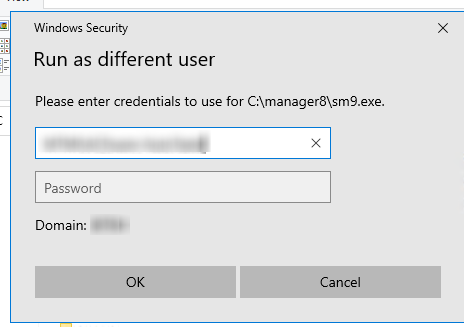 Run as different user credentials prompt