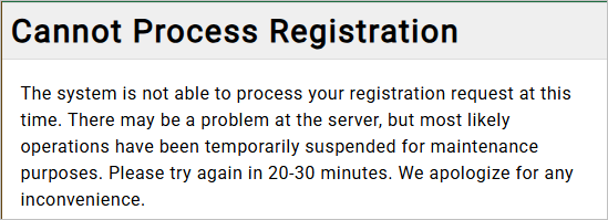 Charging Suspended Notice in ACEweb