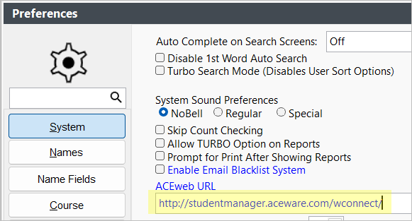 ACEweb URL