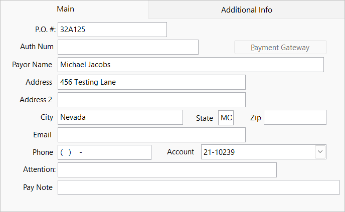 Billing Record Payer Details