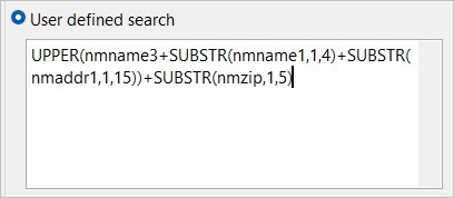 User Defined Search