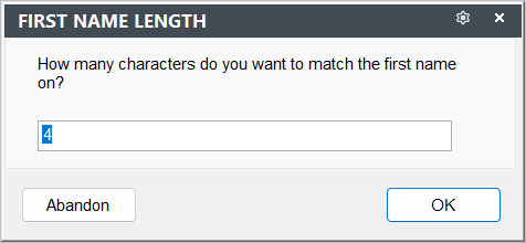 How many characters of First Name