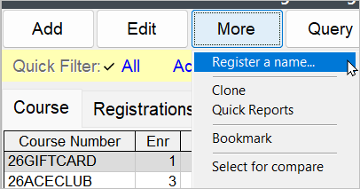 Course Explorer More Options