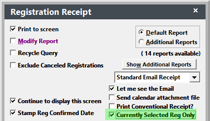 Currently Selected Reg Only box