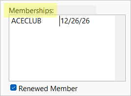 Double-click Memberships Label