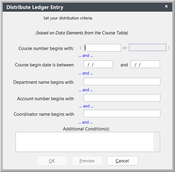 Distribute Ledger Entry Screen