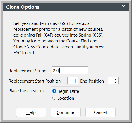 Clone Options