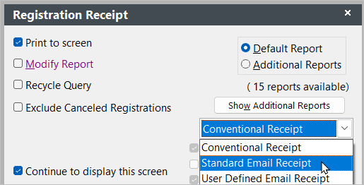 Email Receipt Options