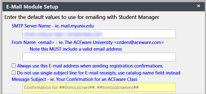 Subject for Email Receipts