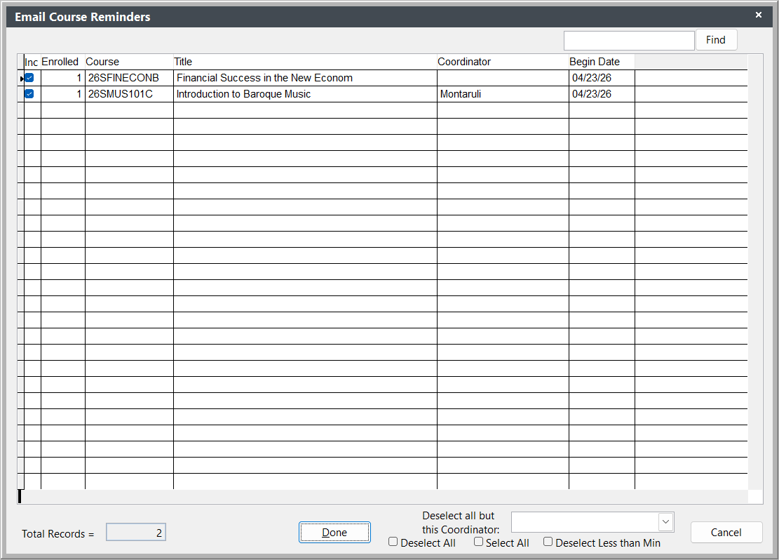 Select Courses