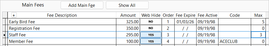 Set Fee Limit