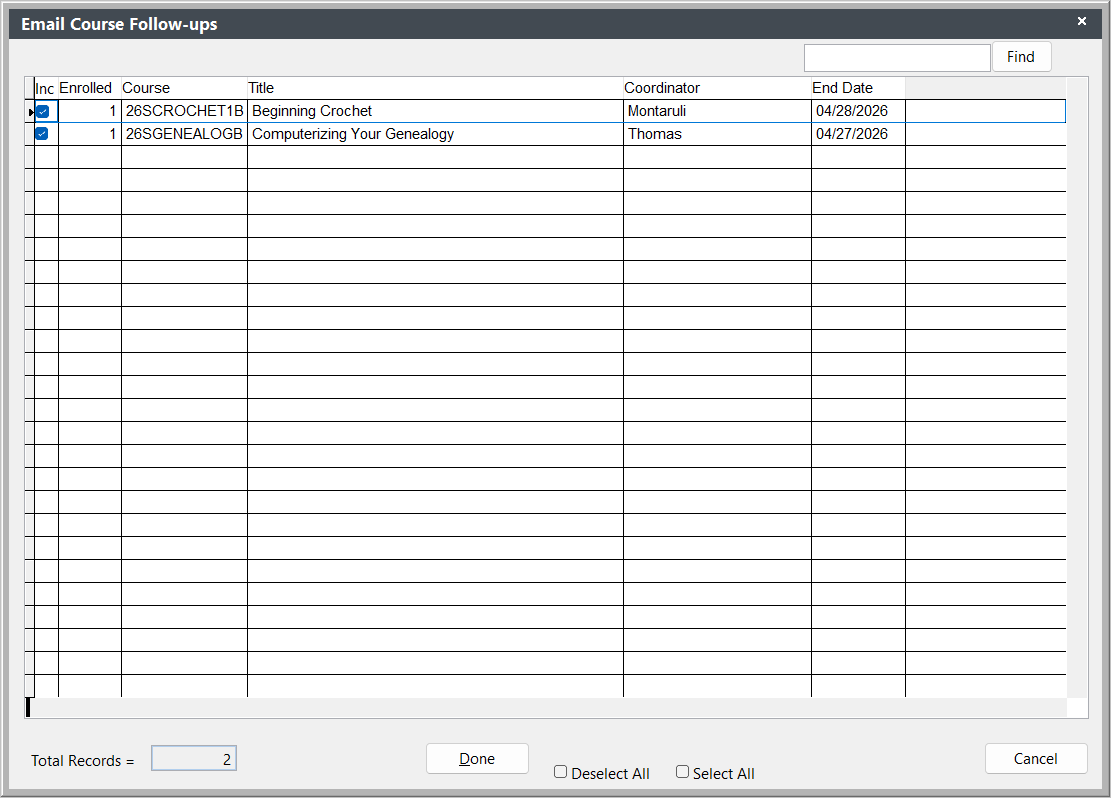 Select Courses