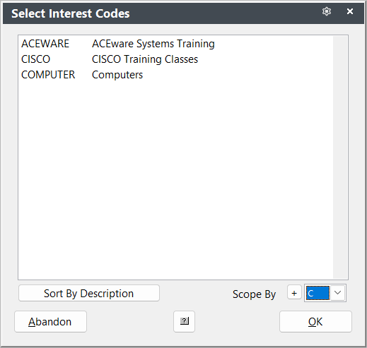 Scoped Interest Codes