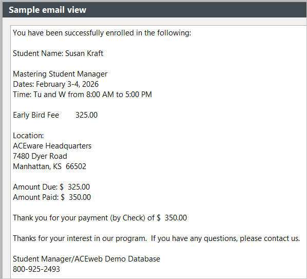Sample Receipt Preview