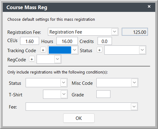 Course Mass Reg Screen