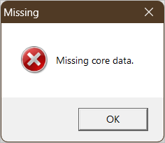 Missing Core Data
