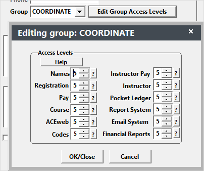 New User Group Levels