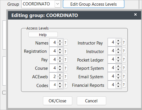 New User Group Levels