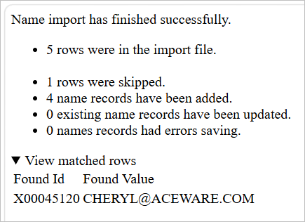 Import Report