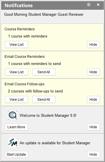 Notifications Window