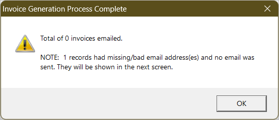 No Invoice Sent