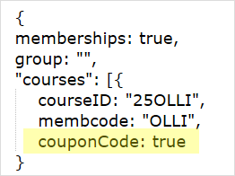 couponCode in membership box