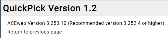 QuickPick Version