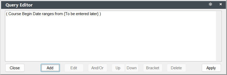 Query Screen