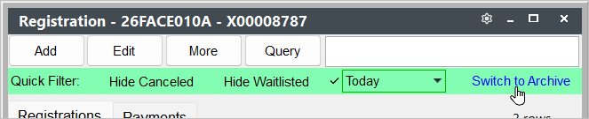 Registration Switch to Archive