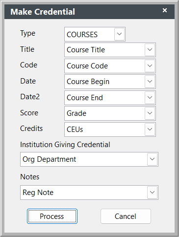 Make Credential Screen