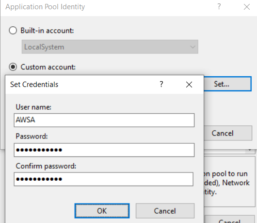 Set App Pool Credentials