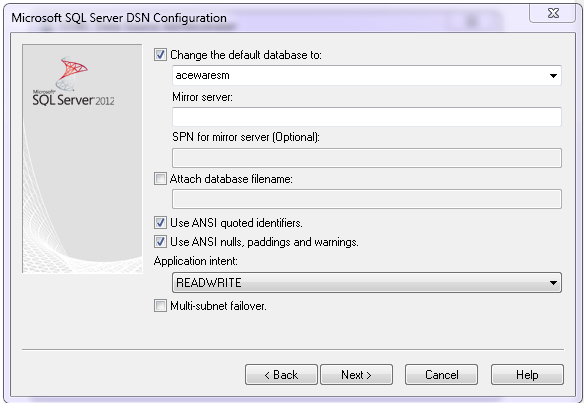 Change the default database