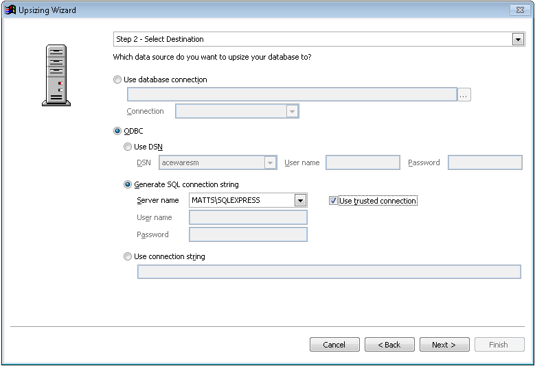 Generate SQL connection string