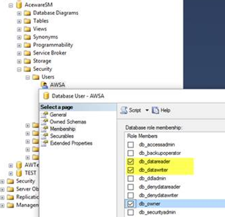 db_owner rights on the SQL database