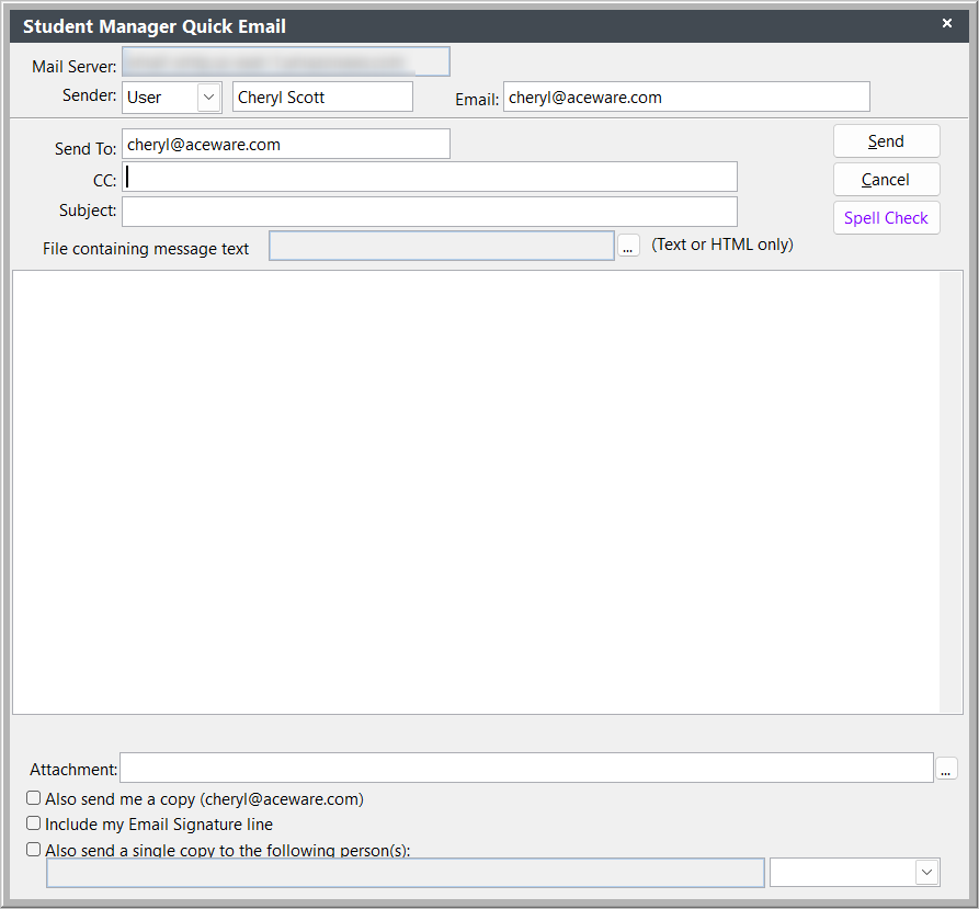 Quick Email Screen