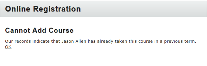 past reg checking cannot add course