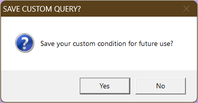 Save Custom Condition Option