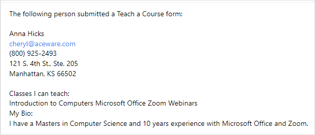 Staff Notification