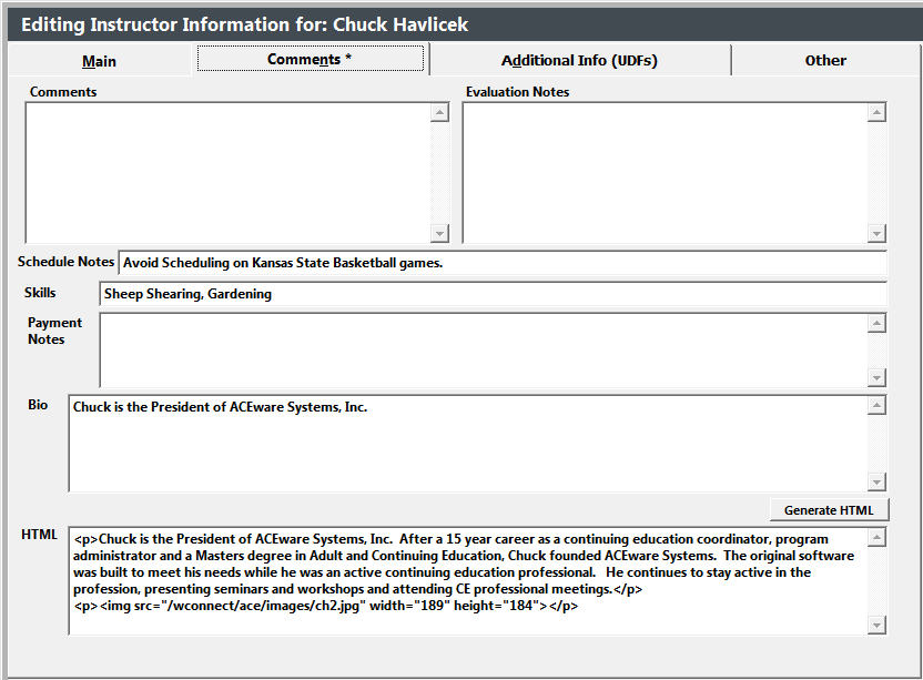 Faculty Comments Tab